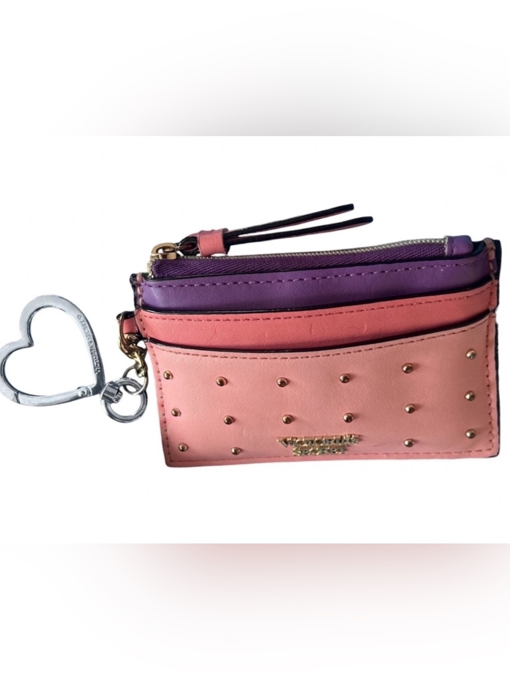 Victoria's Secret Pink and Purple Heart Key Card Holder